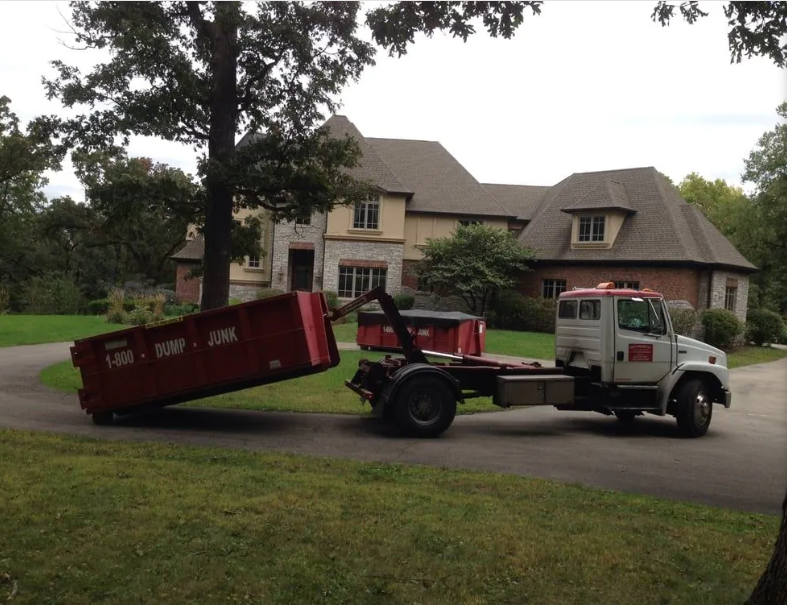Loaded dumpster ready for pickup